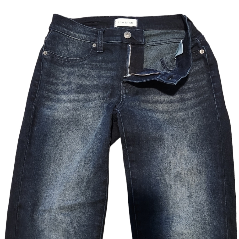 Lila Ryan Women's Dark Wash Skinny Denim Blue Jeans, 27 / 4 - Picture 4 of 12